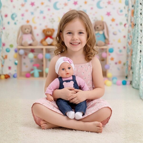 Bobas Doris 45 cm interaktive Puppe mit Geräuschen, weich und angezogen