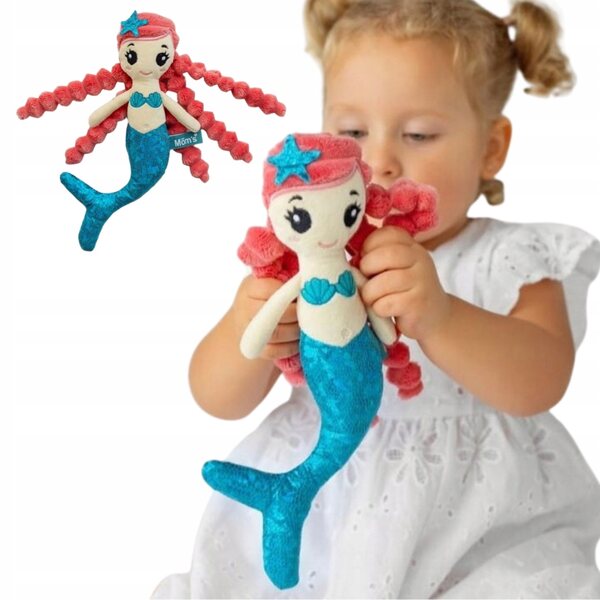 Mom's Care Sirena Emma - Morbida bambola di pezza sensoriale per bambini