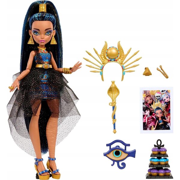 Bambola Monster High Cleo De Nile 29 cm con accessori e abbigliamento glamour