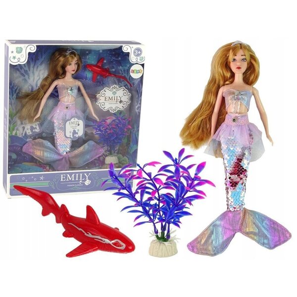 Emily Rosa Meerjungfrau-Puppe mit Zubehör – LEAN-Spielzeugset 35 cm