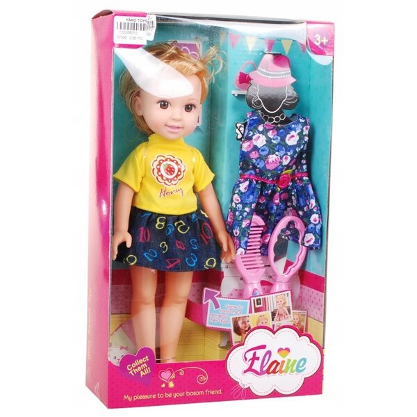 Set Lunga Bambola da Styling bionda 31 cm con 2 abiti e pettine per bambini 3+