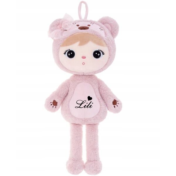 Metoo Stoffpuppe rosa Teddybär mit personalisiertem Namen und Aufdruck
