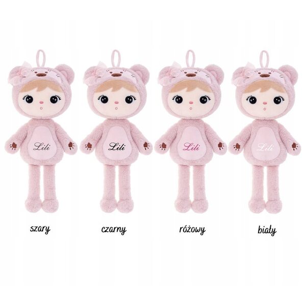 Metoo Rag Doll roze teddybeer met gepersonaliseerde naam en opdruk