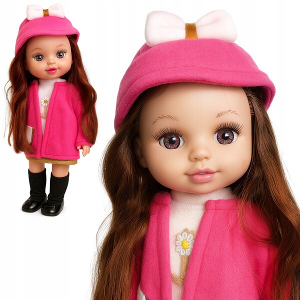 Bambolina interattiva Happy Kiddo, 35 cm, bilingue, con suono e capelli lunghi