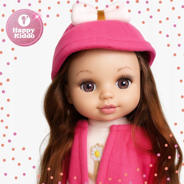 Bambolina interattiva Happy Kiddo, 35 cm, bilingue, con suono e capelli lunghi