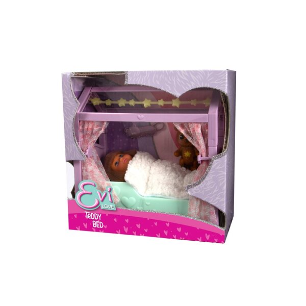 Evi Misiowe letto giocattolo con bambola e accessori per bambini 3+ anni