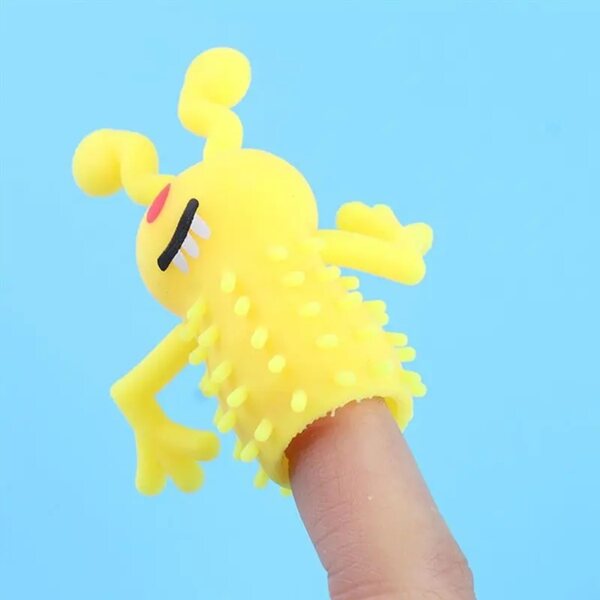 Marionette da dito mostro in silicone, set da 4, per giochi educativi
