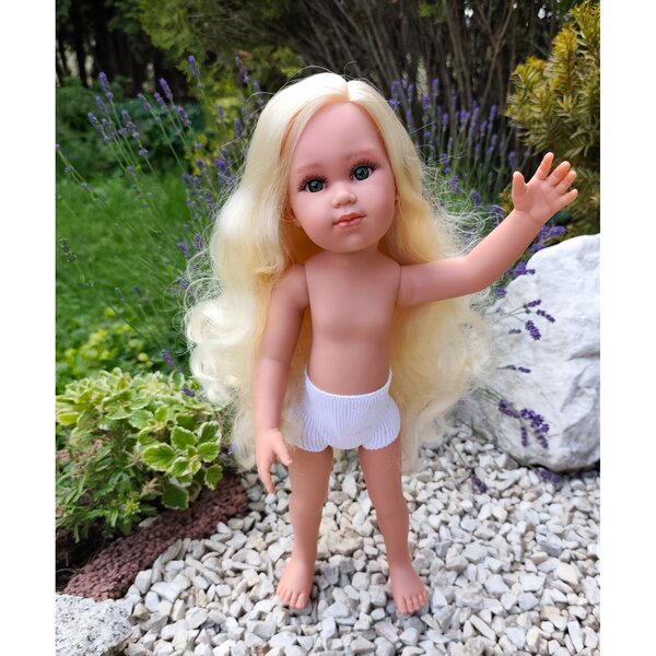 Bambola Llorens Blair bionda con capelli lunghi 42 cm posabile in vari modi