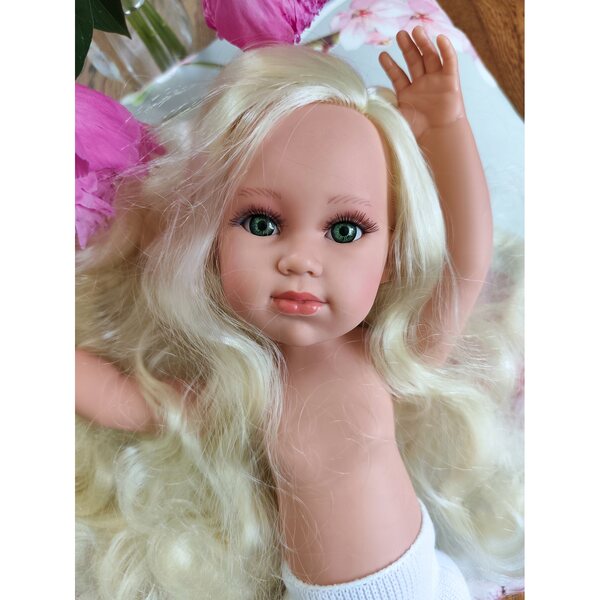 Bambola Llorens Blair bionda con capelli lunghi 42 cm posabile in vari modi