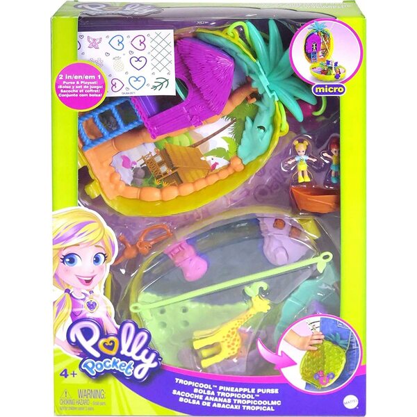 Borsa compatta Polly Pocket Ananas - Set con bambole e accessori
