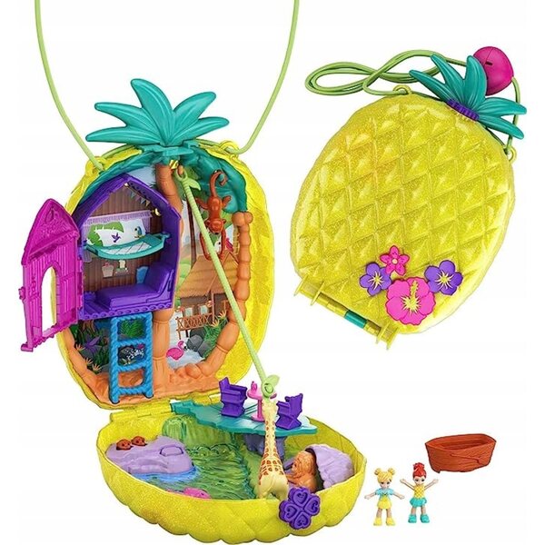 Borsa compatta Polly Pocket Ananas - Set con bambole e accessori
