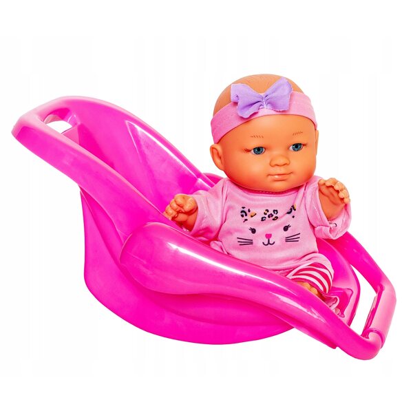 Baby Doll Smily Play 19 cm con Seggiolino Marsupio - Sicura e Morbida