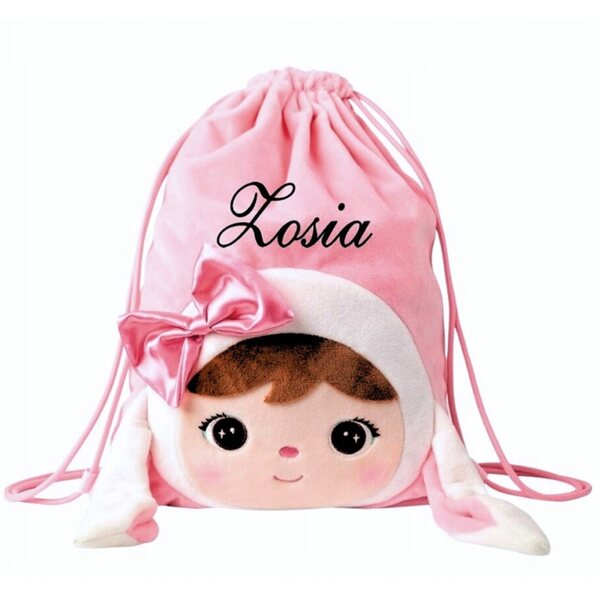 Borsa coniglietto rosa ispirata a Metoo con fiocco con Nome Personalizzato