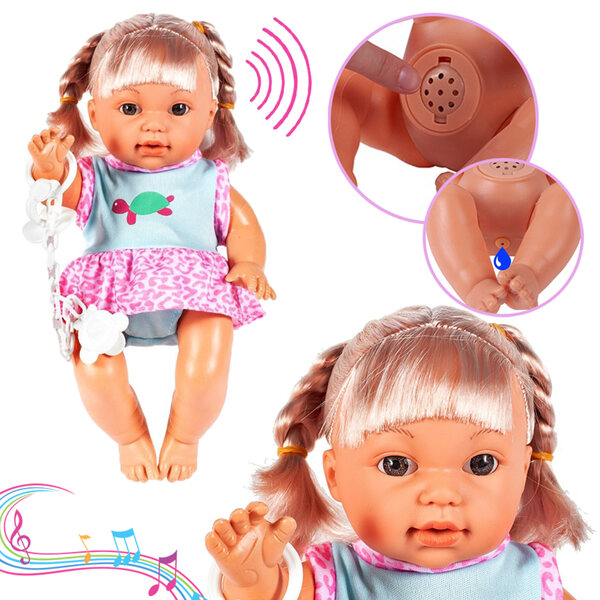 Bambola Interattiva Bobas con Clip, Suoni e Movimento, 30cm con Accessori