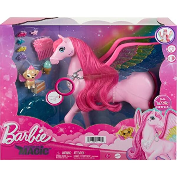 Barbie Magic Interactive Pegasus mit Lichtern, Geräuschen und Zubehör für Kinder