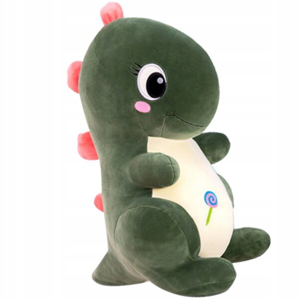 Peluches Dinosauro Morbido e Resistente in Stile Cartone Animato Verde Scuro