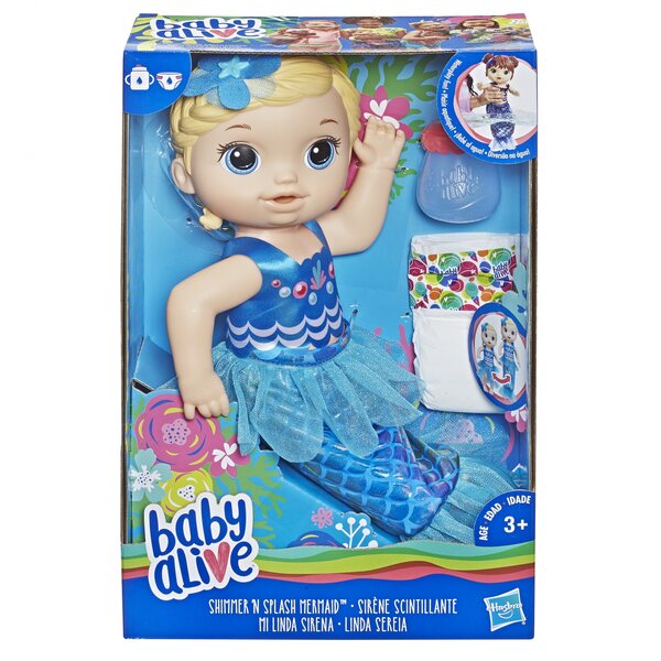 Baby Alive E3693 Puppe, verwandelbar in eine Meerjungfrau, Spiel für Kinder ab 3 Jahren