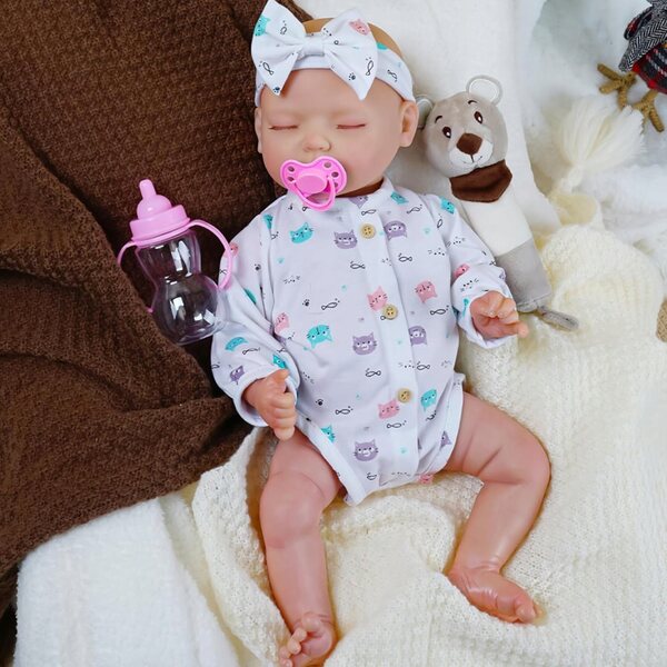 ŚPIĄCA LALKA REBORN JAK PRAWDZIWE NIEMOWLĘ 43 CM