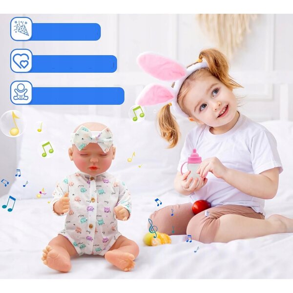 ŚPIĄCA LALKA REBORN JAK PRAWDZIWE NIEMOWLĘ 43 CM
