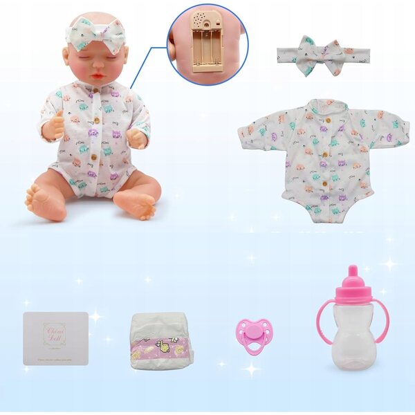 ŚPIĄCA LALKA REBORN JAK PRAWDZIWE NIEMOWLĘ 43 CM