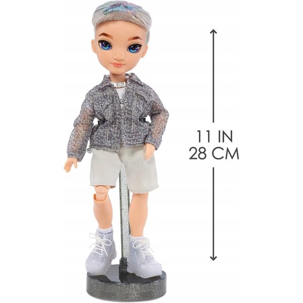 Rainbow High Aidan Russell Fashion Doll con accessori e supporto, Fashion Purple