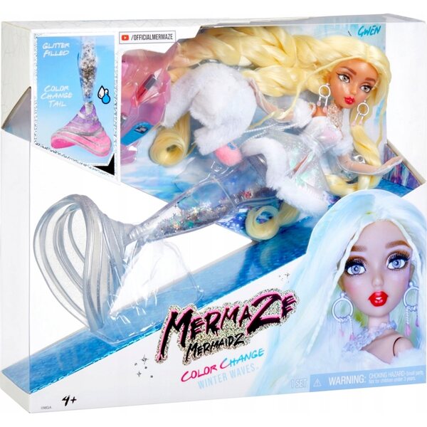 Mermaze Mermaidz Gwen Meerjungfrau-Puppe mit farbwechselndem Schwanz und weicher Kleidung