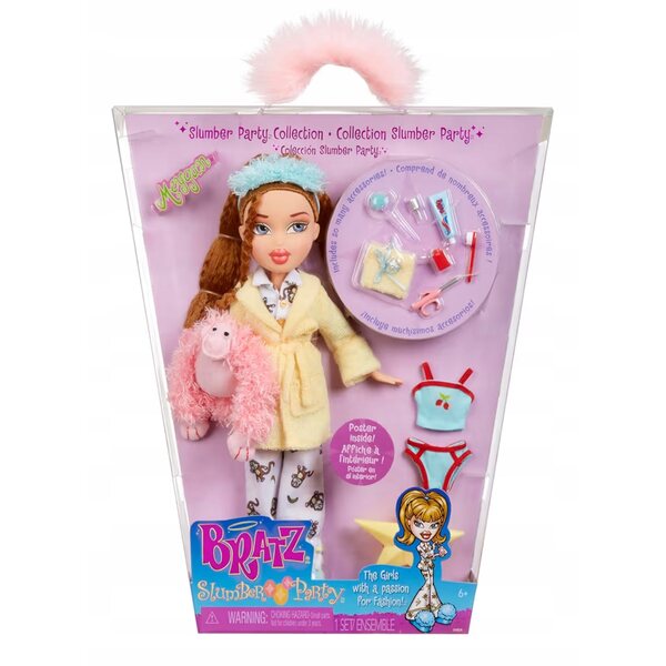 Bratz Slumber Party Meygan mit Zubehör und 2 Pyjama-Sets für Mädchen ab 7 Jahren