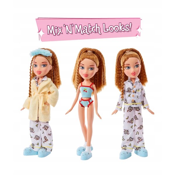 Bratz Slumber Party Meygan con accessori e 2 completi pigiama per bambine 7+