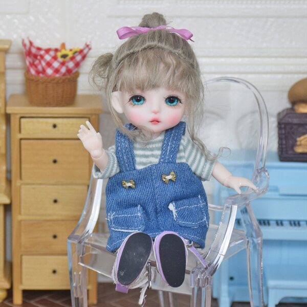 Bambola Modella 1/8 BJD con Abiti, Parrucche e Accessori per Bambini 3+