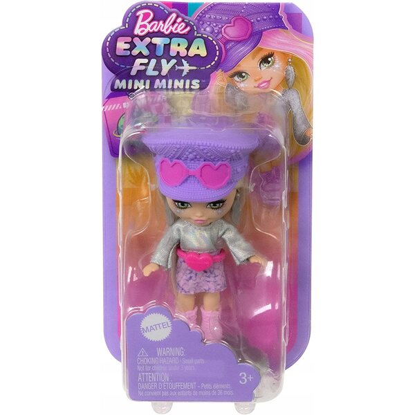Barbie Extra Mini Minis Hippie 8,3 cm mit modischen Accessoires und Kleidung