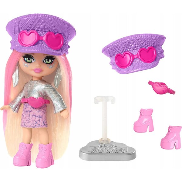 Barbie Extra Mini Minis Hippie 8,3 cm mit modischen Accessoires und Kleidung