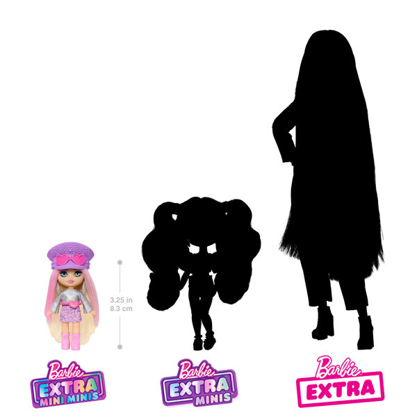 Barbie Extra Mini Minis Hippie 8,3 cm mit modischen Accessoires und Kleidung