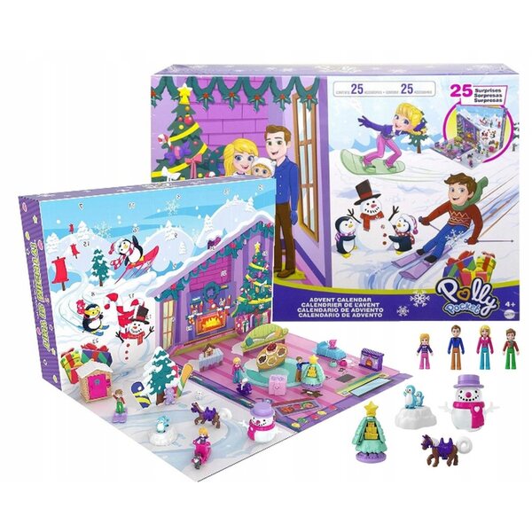 Polly Pocket 25-Tage-Adventskalender mit Mikropuppen und Winteraccessoires