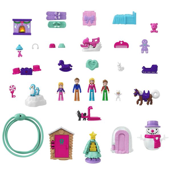 Polly Pocket Calendario Avvento 25 Giorni con Microbambole e Accessori Invernali