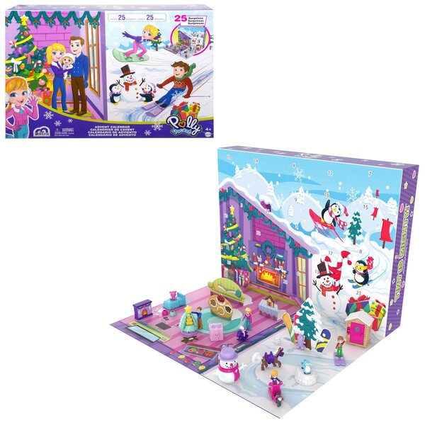 Polly Pocket Calendario Avvento 25 Giorni con Microbambole e Accessori Invernali