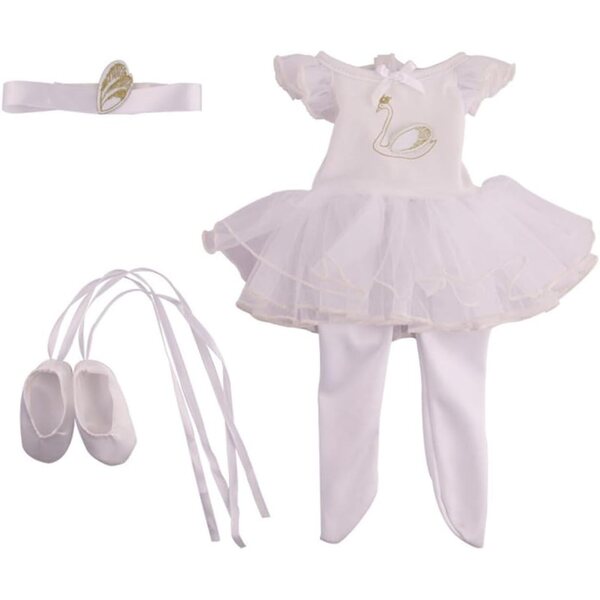 18 Zoll amerikanische Puppenkleidung – 3-teiliges weißes Tanzkleid-Set