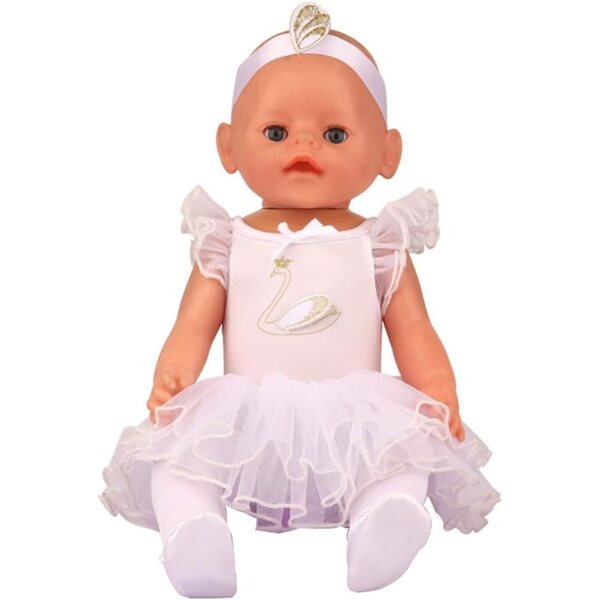 18 Zoll amerikanische Puppenkleidung – 3-teiliges weißes Tanzkleid-Set