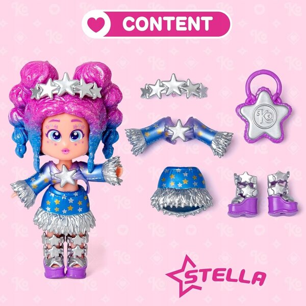 Bambola Stella Golden Gala con tre espressioni e accessori moda per bambine