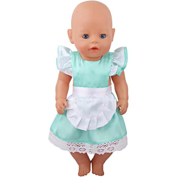 Kleid für 18-Zoll-amerikanische Puppen mit Schärpe – 2er-Set Hellgrün