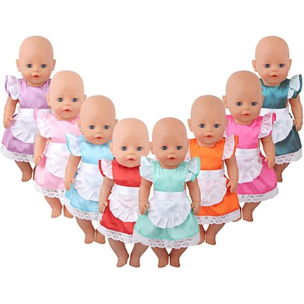 Kleid für 18-Zoll-amerikanische Puppen mit Schärpe – 2er-Set Hellgrün