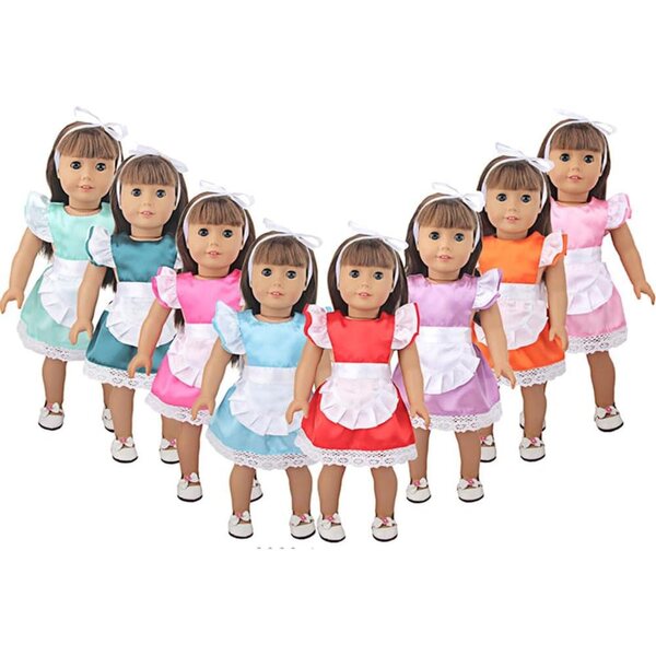 Kleid für 18-Zoll-amerikanische Puppen mit Schärpe – 2er-Set Hellgrün