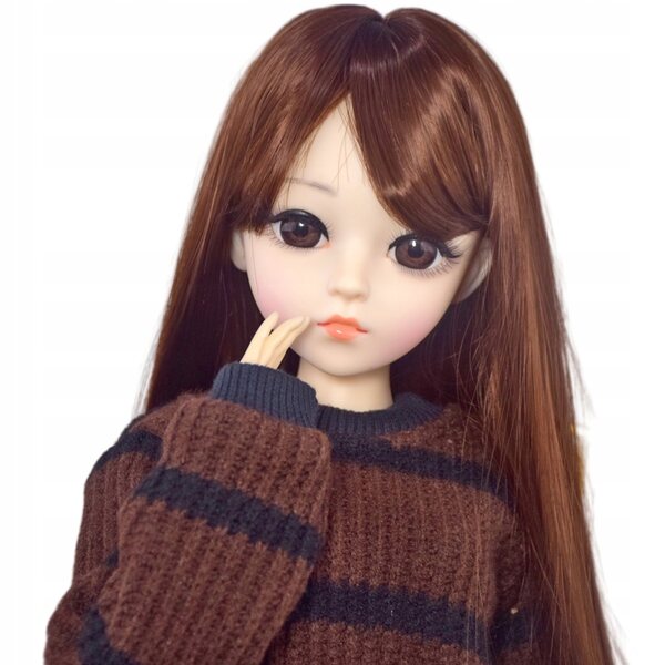 Bambola BJD 60 cm con trucco meccanico, vestiti, parrucca e scarpe inclusi