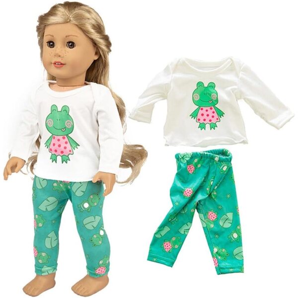 Amerikanische Puppenkleidung, 18 Zoll, Tier-Pyjama-Set, Oberteil und Hose