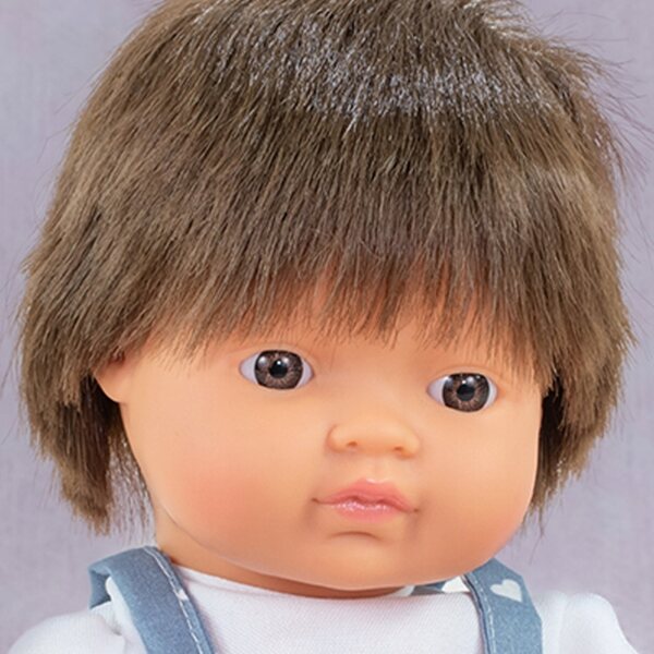 Miniland Europäische Jungenpuppe 38 cm mit braunen Haaren – My Friends & Me