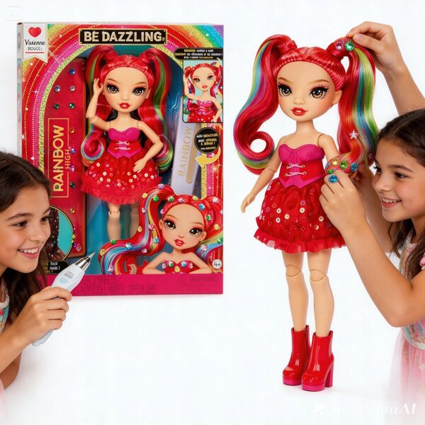Rainbow High Be Dazzling Vivienne Rouge - Bambola stilosa con accessori creativi