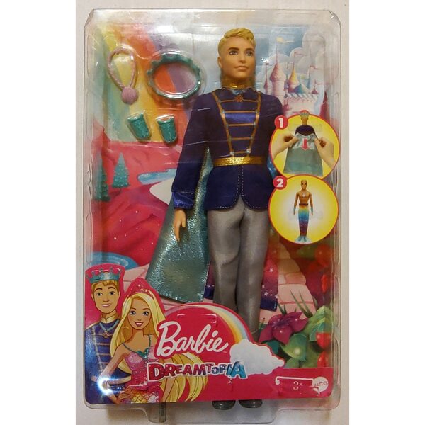 Barbie Dreamtopia 2in1 Meerjungfrau Prinz Verwandlungsspielzeug für Kinder ab 3 Jahren