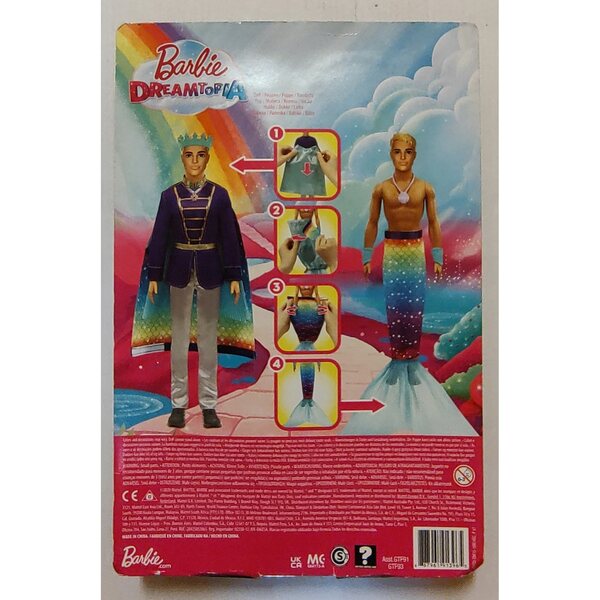 Barbie Dreamtopia 2in1 Meerjungfrau Prinz Verwandlungsspielzeug für Kinder ab 3 Jahren