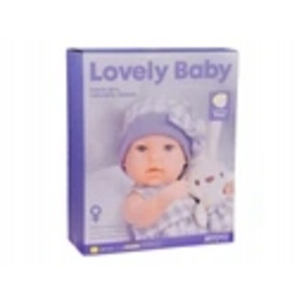 Bambolina neonata 32 cm con cappello grigio e vestitino Jokomisiada