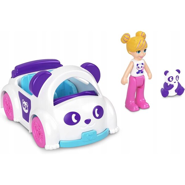 Polly Pocket bambola con veicolo panda Mattel, giocattolo collezionabile per bambini