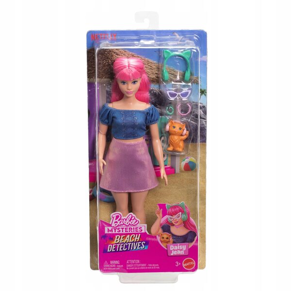 Barbie Daisy mit Katze 29 cm, inspiriert von Mattel Beach Detectives +3 Jahre